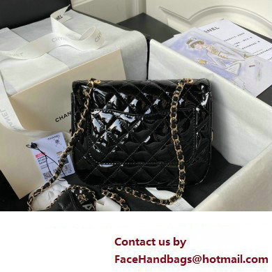 chanel Mirror Calfskin, Calfskin  &  Gold-Tone Metal Mini Flap Bag  &  Star Coin Purse AS4647 Black 2024